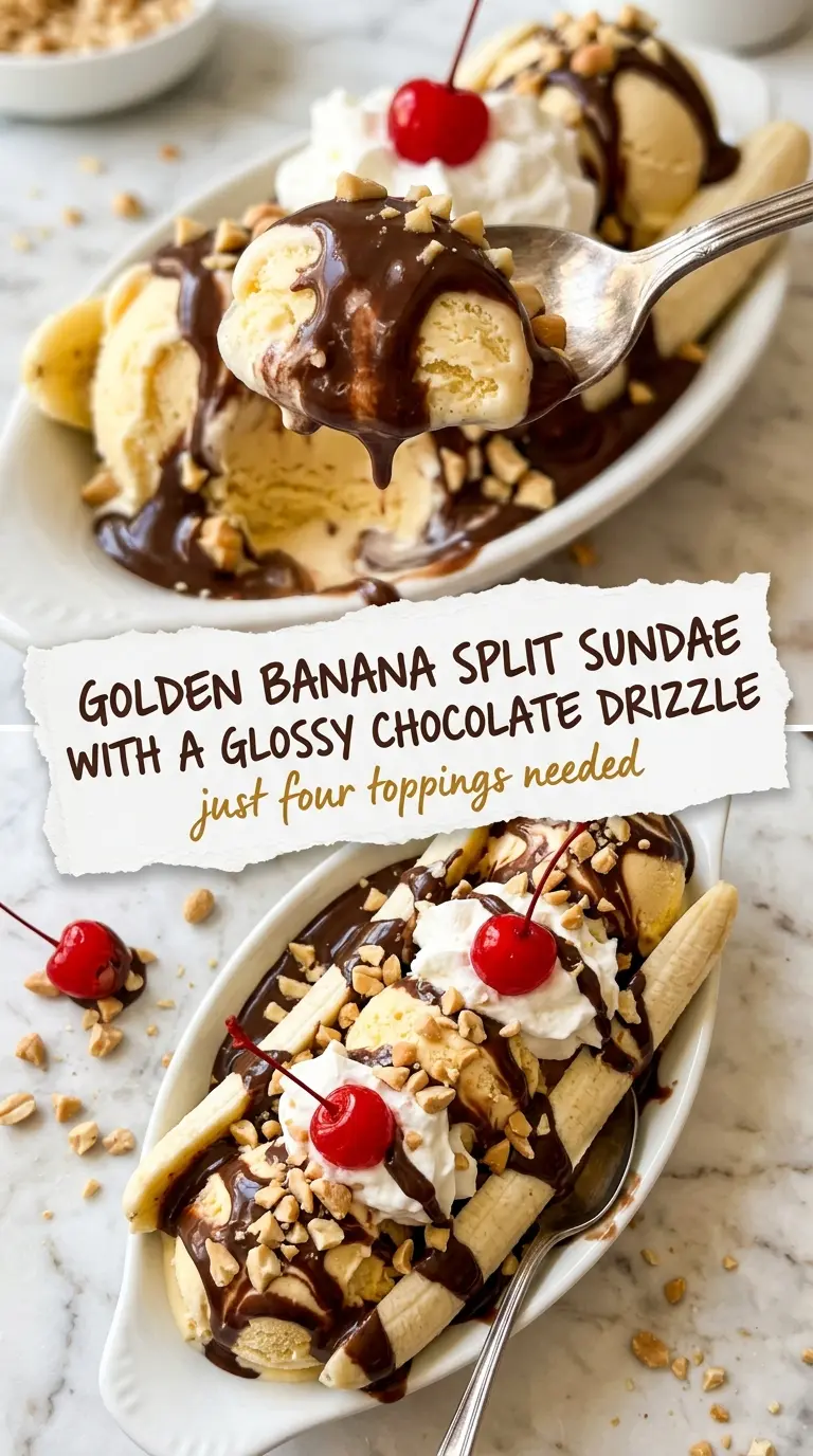 banana split colorful creamy toppings