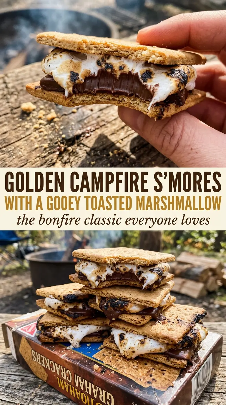 Classic Campfire S'mores toasted gooey chocolate