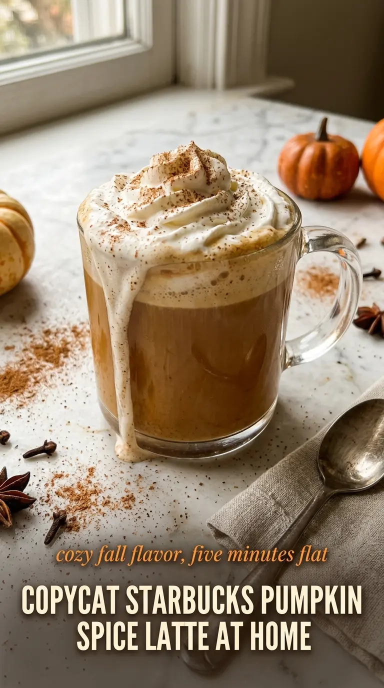 pumpkin spice latte creamy foam cinnamon dusted