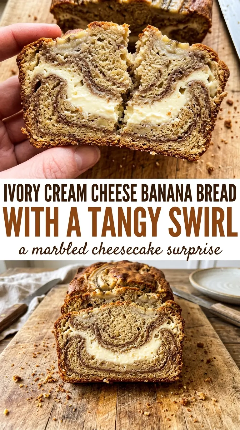 cream cheese banana bread moist swirled