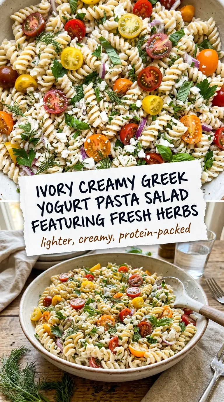 Creamy Greek Yogurt Pasta Salad creamy tangy fresh