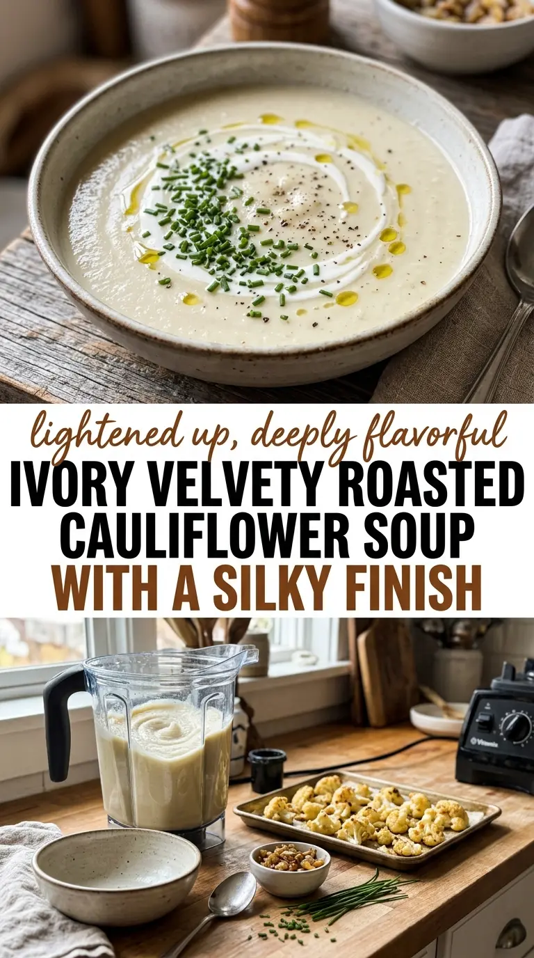 roasted cauliflower soup creamy velvety golden
