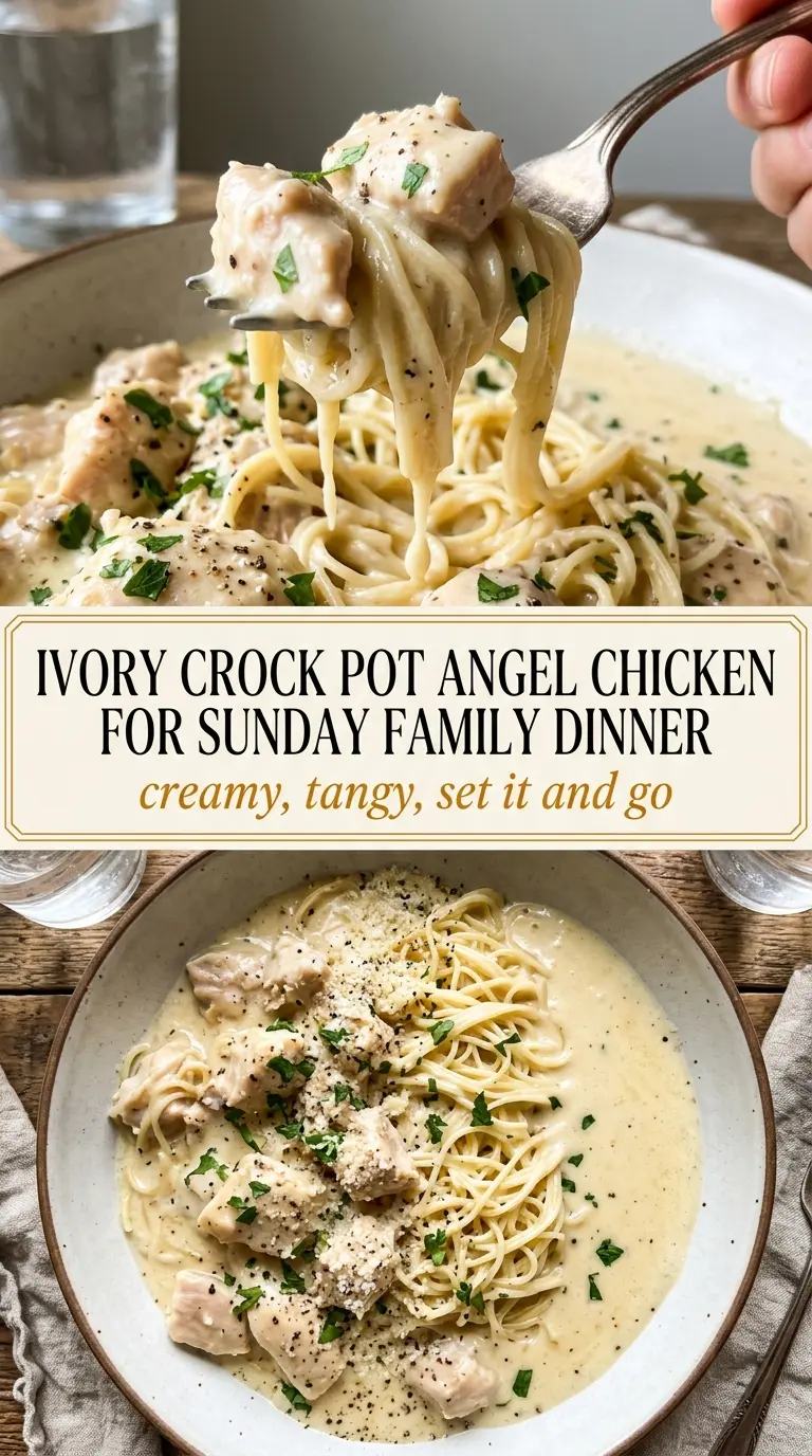 Crock Pot Angel Chicken creamy tangy pasta