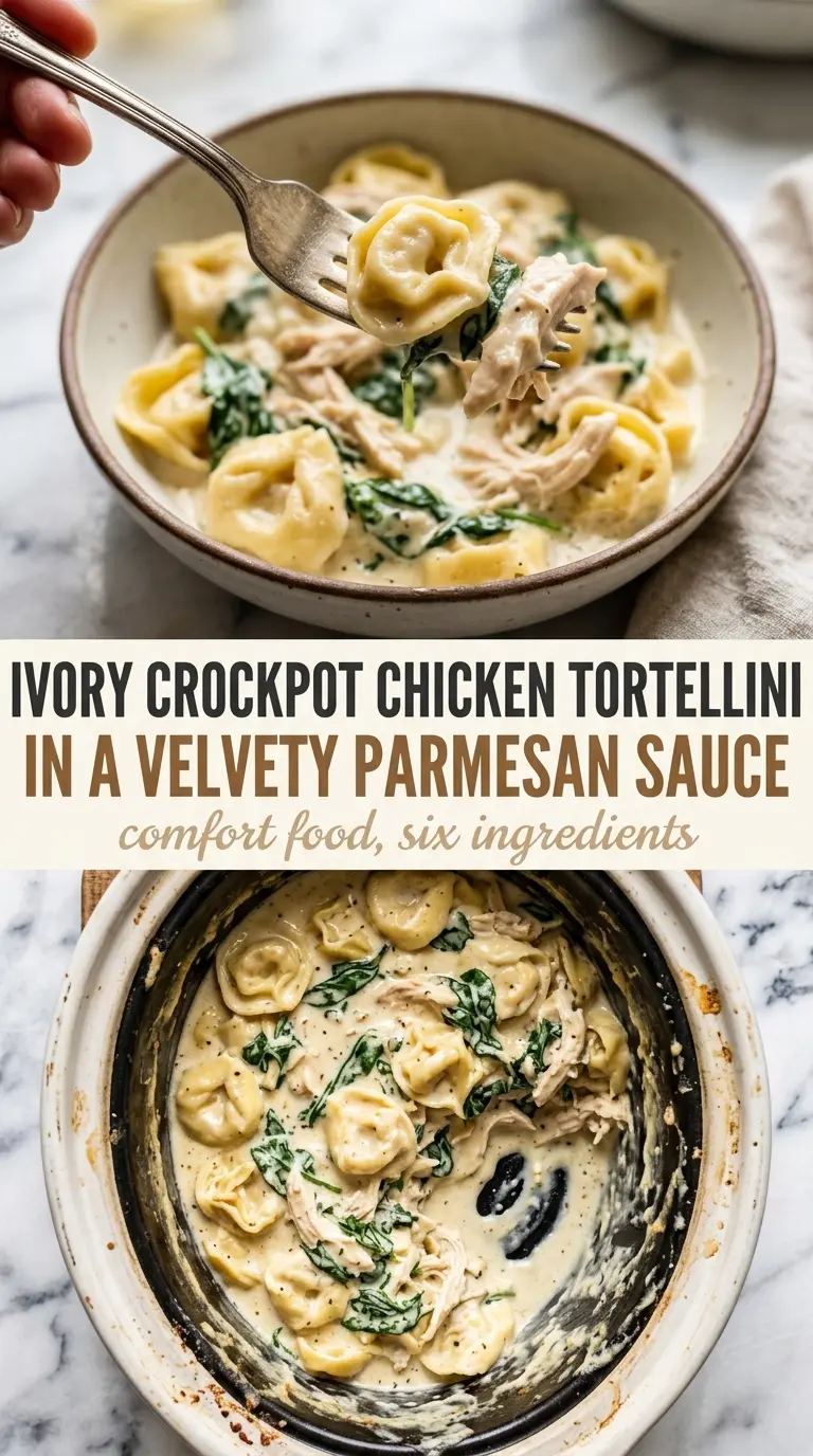 CrockPot Chicken Tortellini creamy parmesan