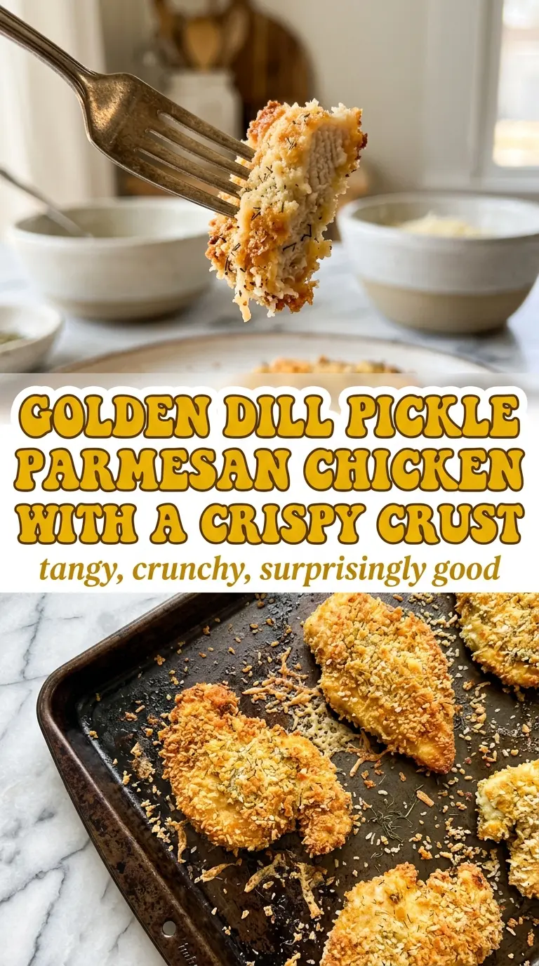 Crunchy Dill Pickle Parmesan Chicken crispy tangy baked