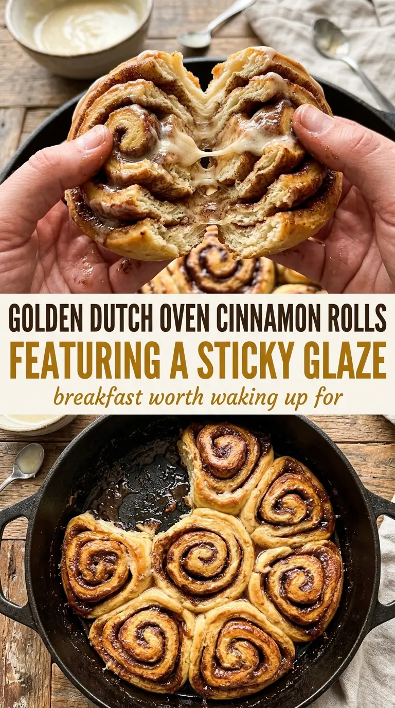 Dutch oven cinnamon rolls campfire sweet glazed