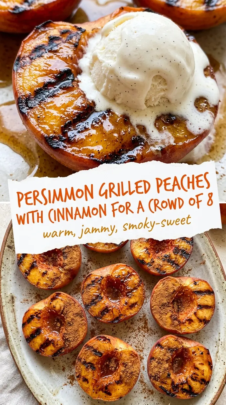 Grilled Peaches with Cinnamon and Brown Sugar caramelized juicy char marks
