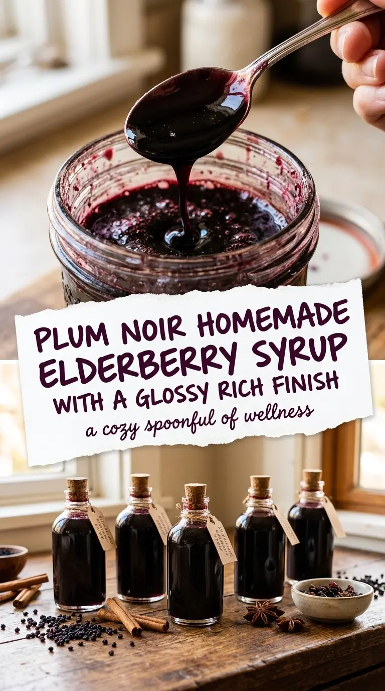 Homemade Elderberry Syrup rich spiced glossy