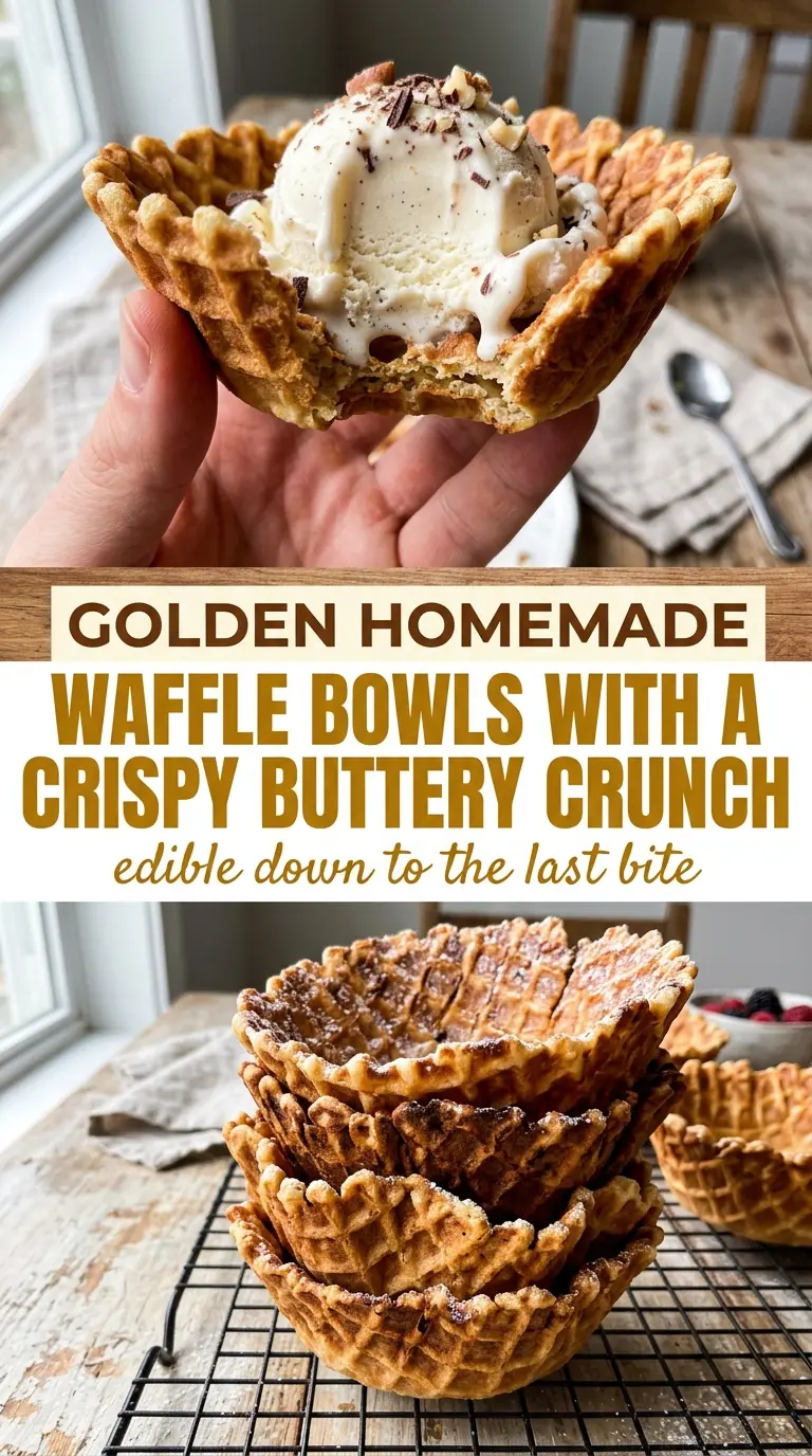 waffle bowls golden crispy toasted