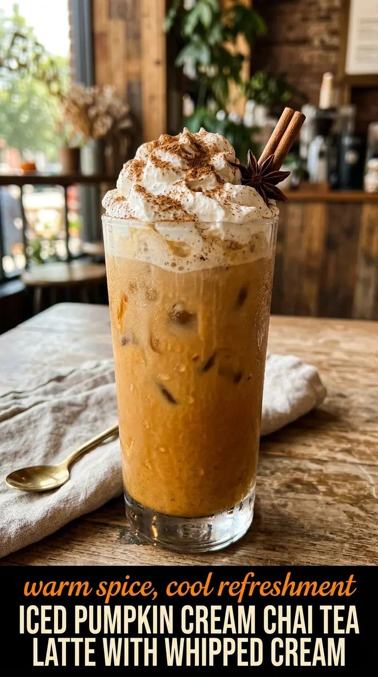 Iced Pumpkin Cream Chai Tea Latte creamy spiced