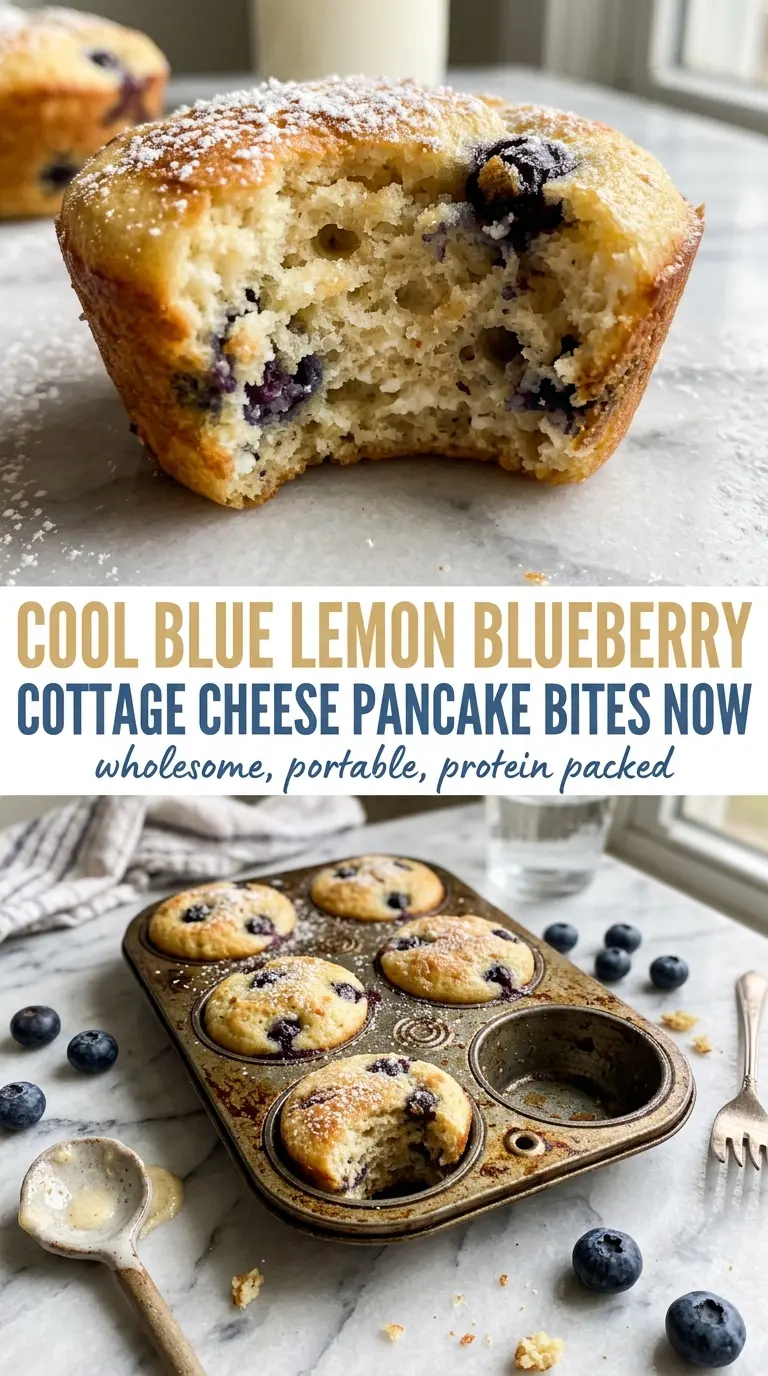 Lemon Blueberry Cottage Cheese Pancake Bites bright fluffy
