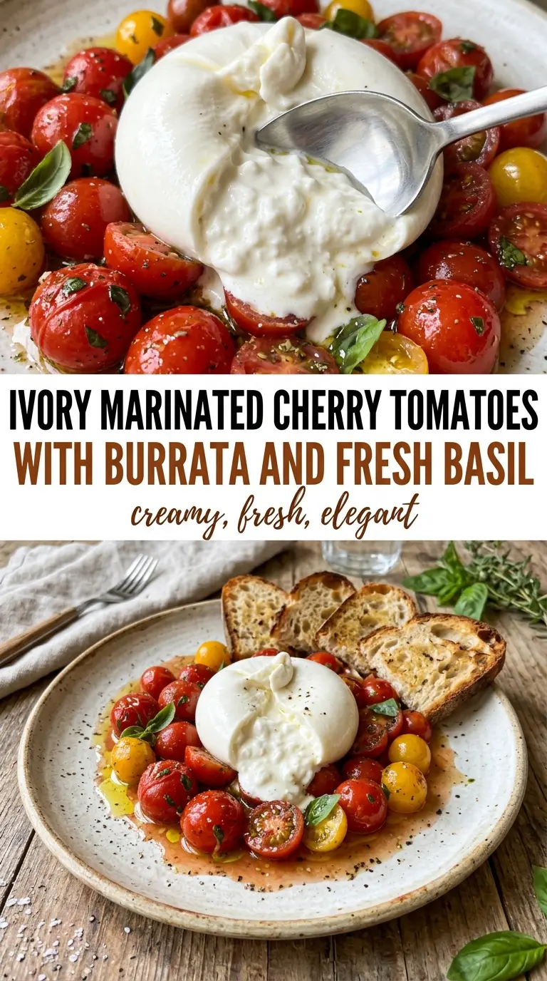 marinated cherry tomatoes creamy burrata fresh basil