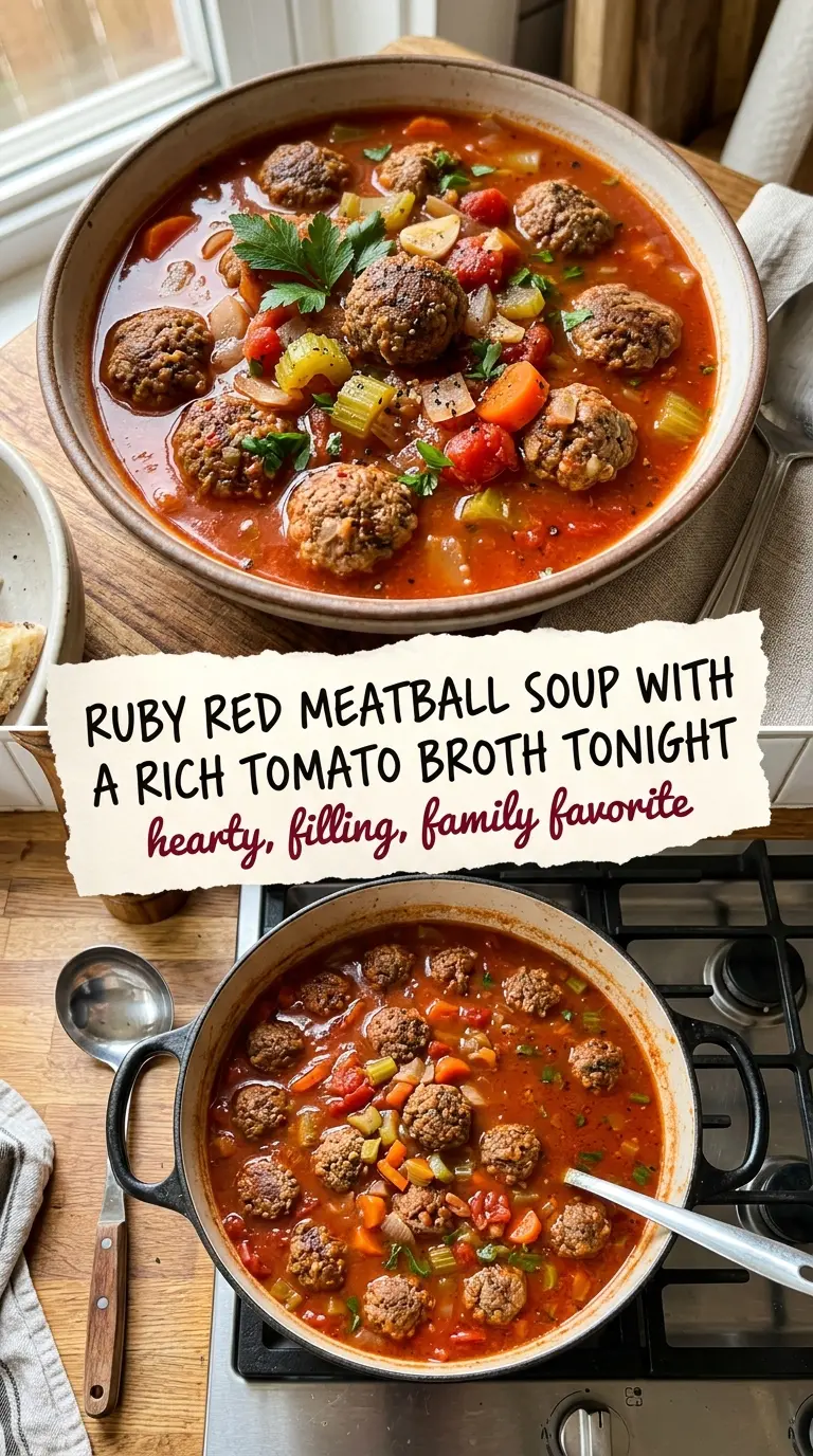 Meatball Soup hearty tomato broth
