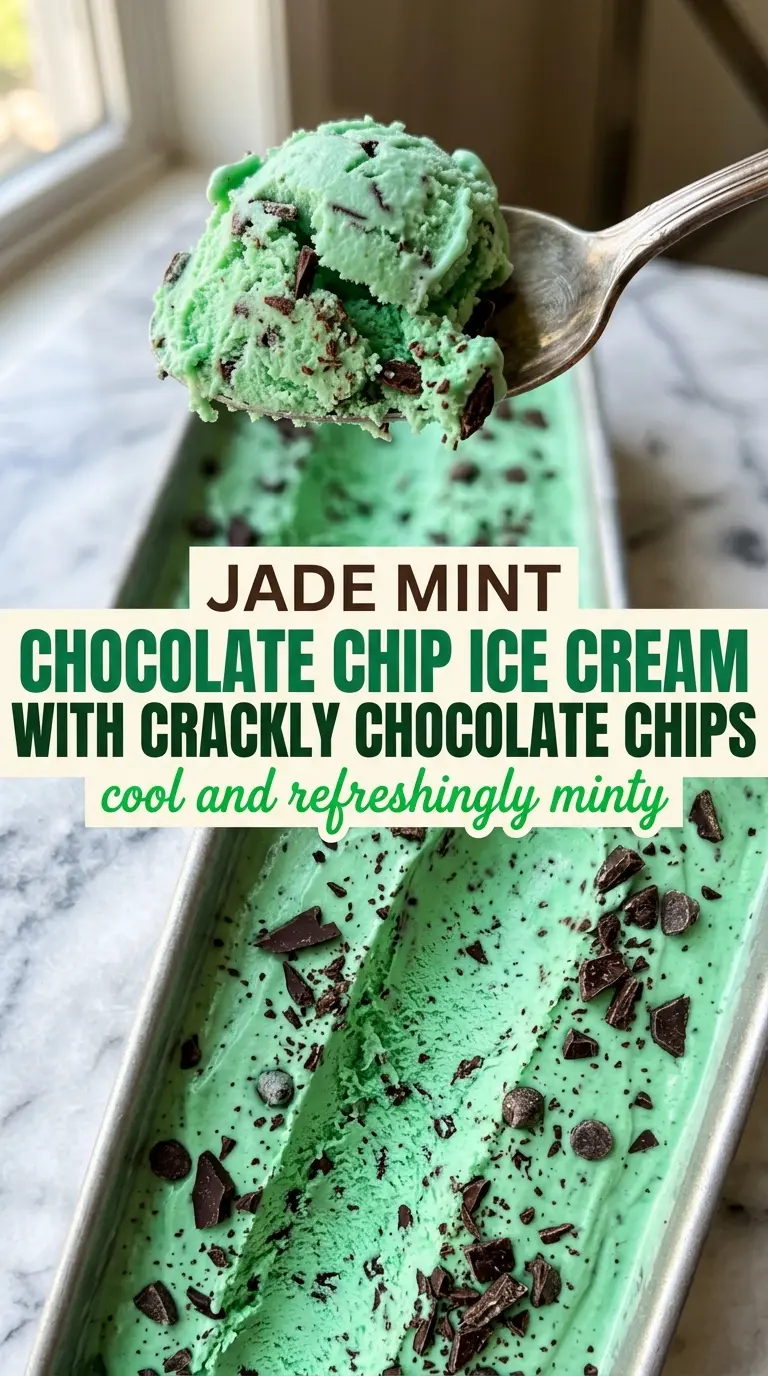 mint chocolate chip ice cream creamy green swirl