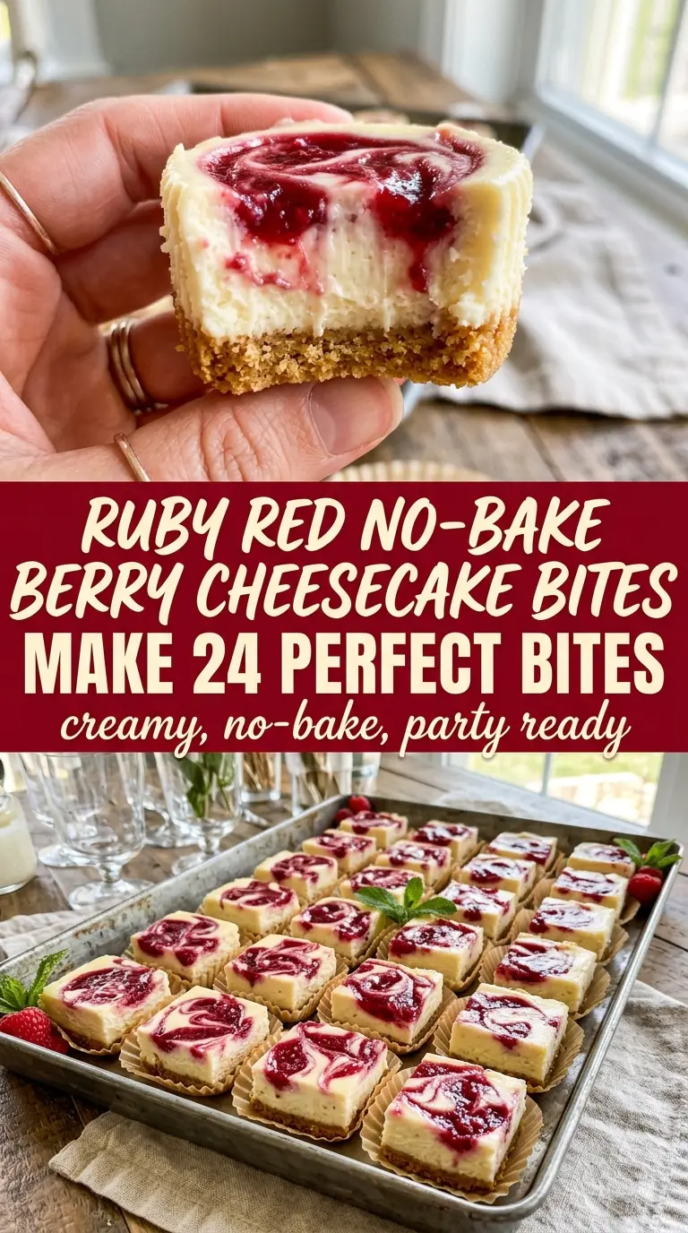 No-Bake Berry Cheesecake Bites creamy vibrant bite-sized