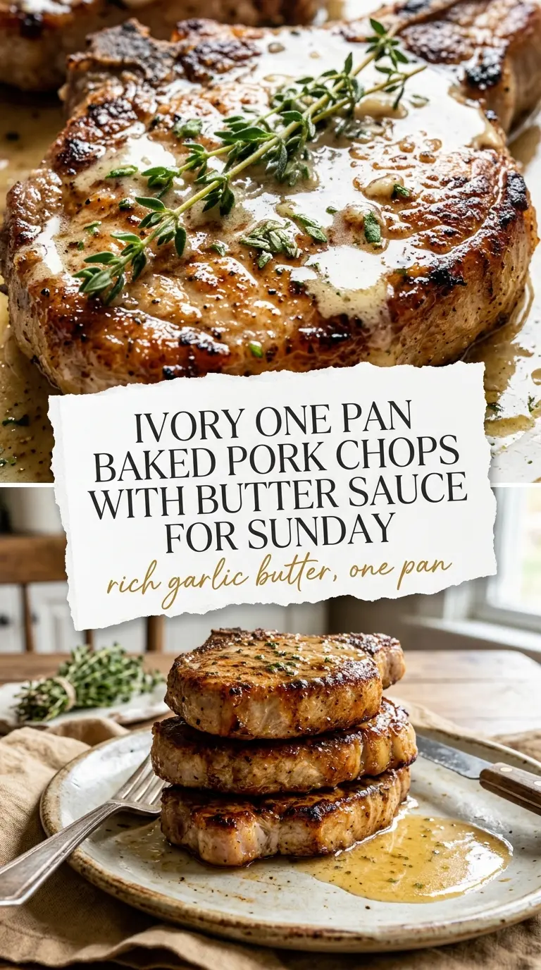 One Pan Baked Pork Chops with Butter Sauce glossy golden savory