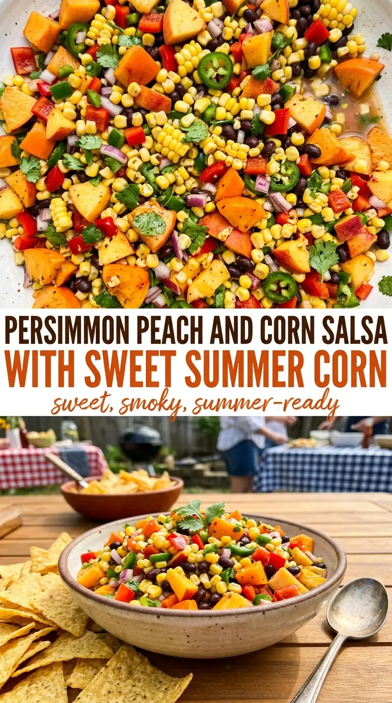 Peach and Corn Salsa bright smoky fresh