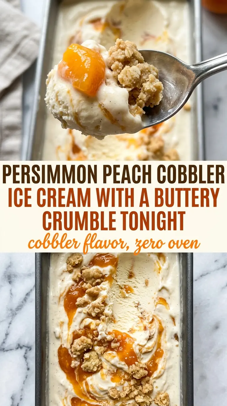 Peach Cobbler Ice Cream creamy peachy crumbly