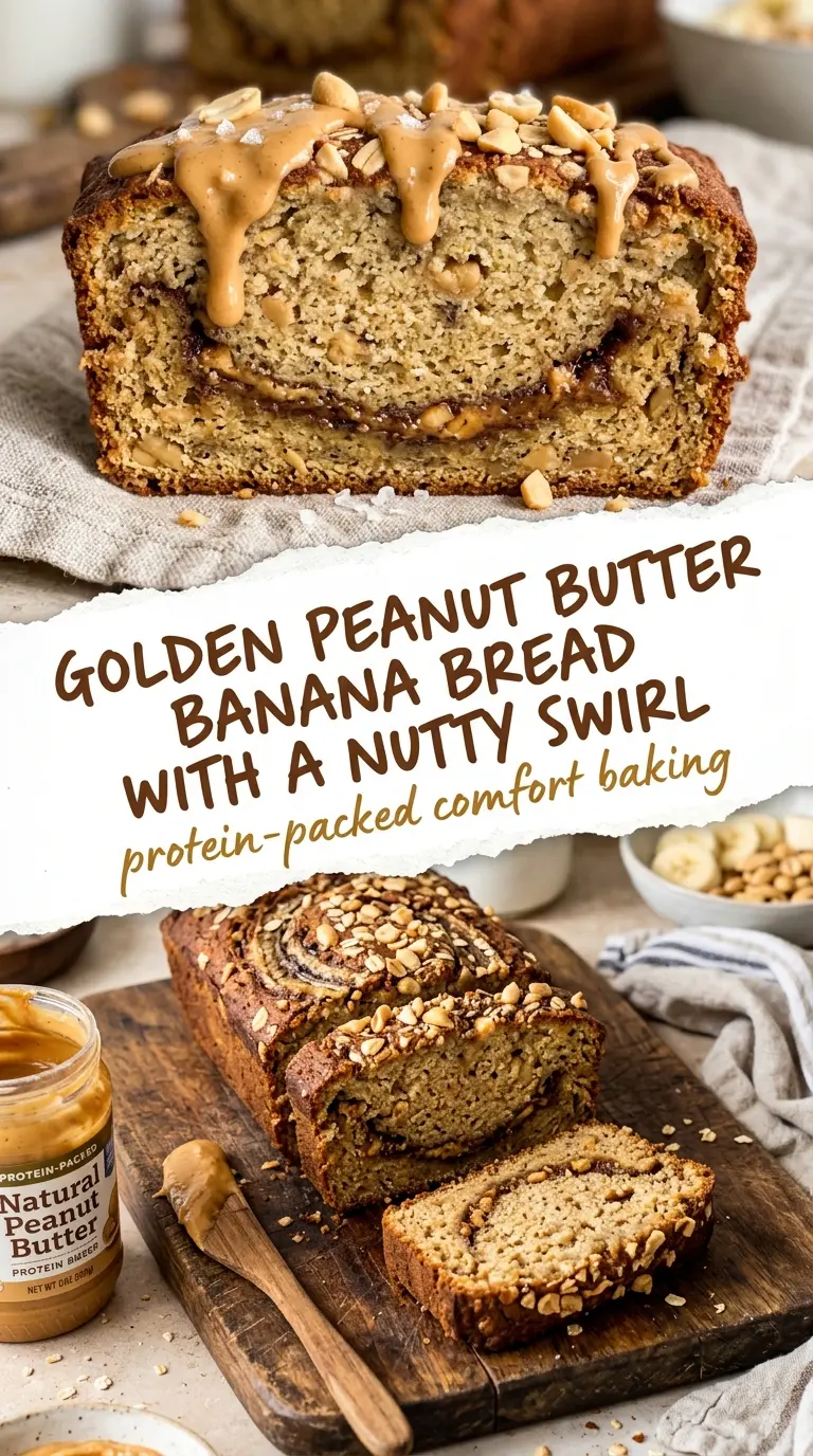 Peanut Butter Banana Bread tender nutty swirls