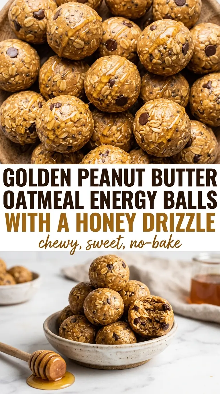 Peanut Butter Oatmeal Energy Balls chewy no-bake snack