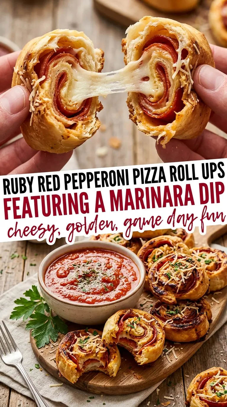 Pepperoni Pizza Roll Ups cheesy golden