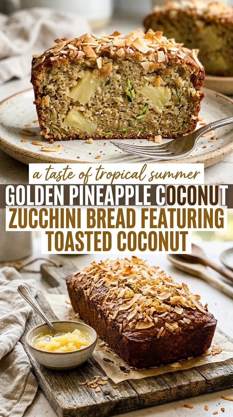 Pineapple Coconut Zucchini Bread tropical moist loaf