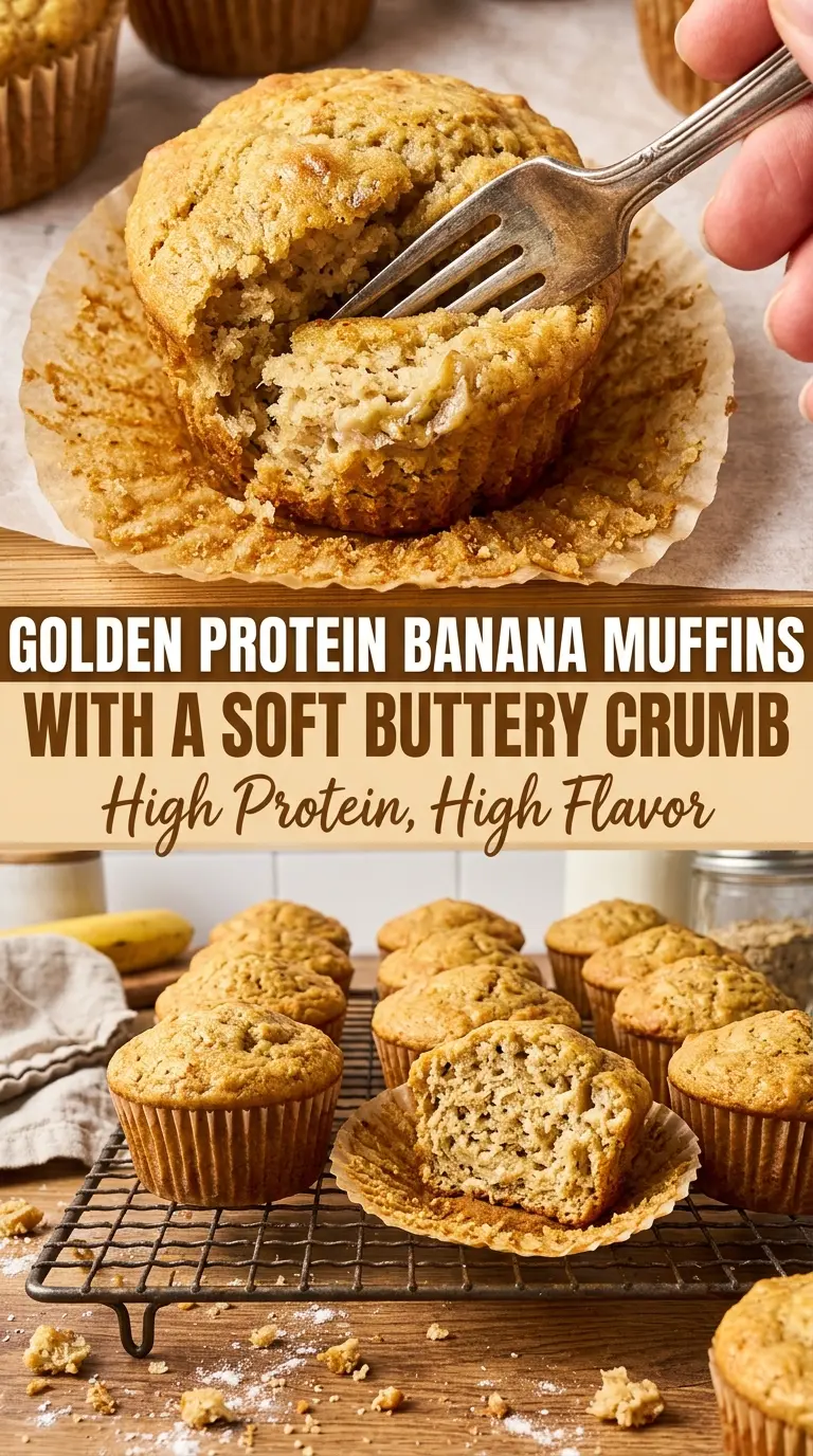 banana protein muffins soft golden fluffy