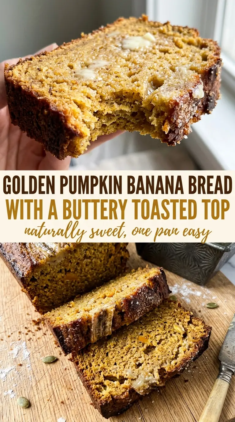 Pumpkin Banana Bread moist golden loaf