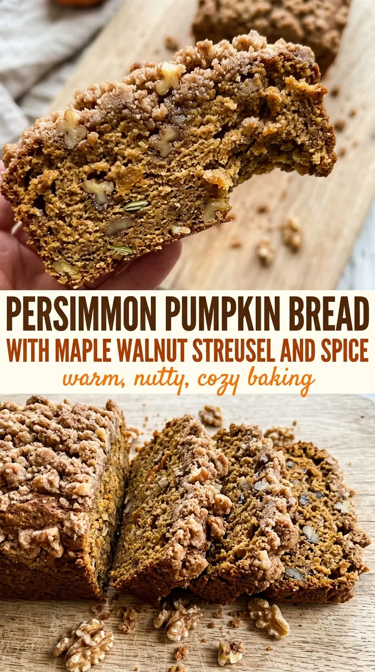 Pumpkin Bread With Maple Walnut Streusel, moist crunchy