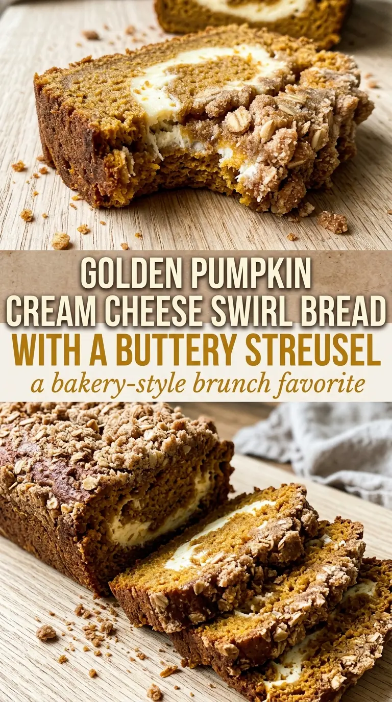 pumpkin bread cream cheese swirl streusel topping
