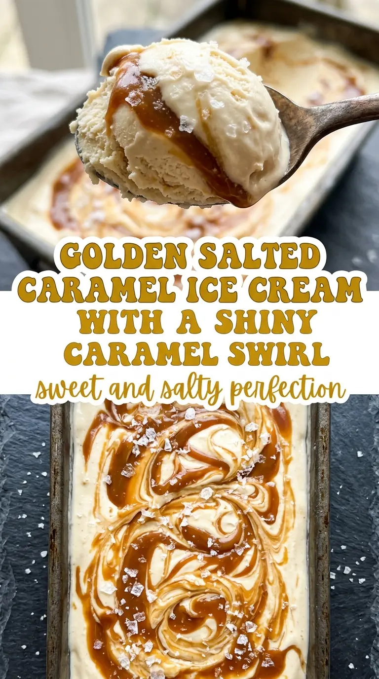 Salted Caramel Ice Cream creamy caramel, salty swirl