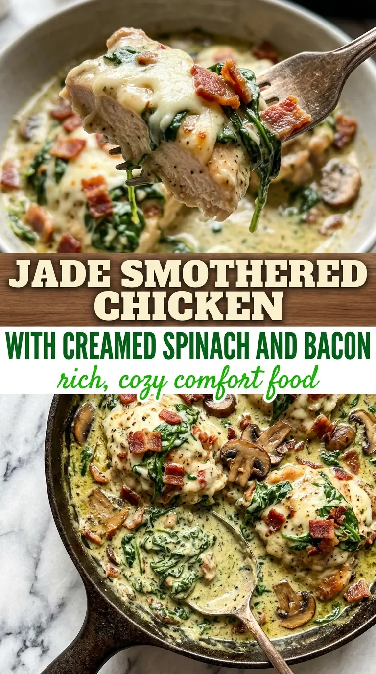 smothered chicken creamed spinach bacon mushrooms