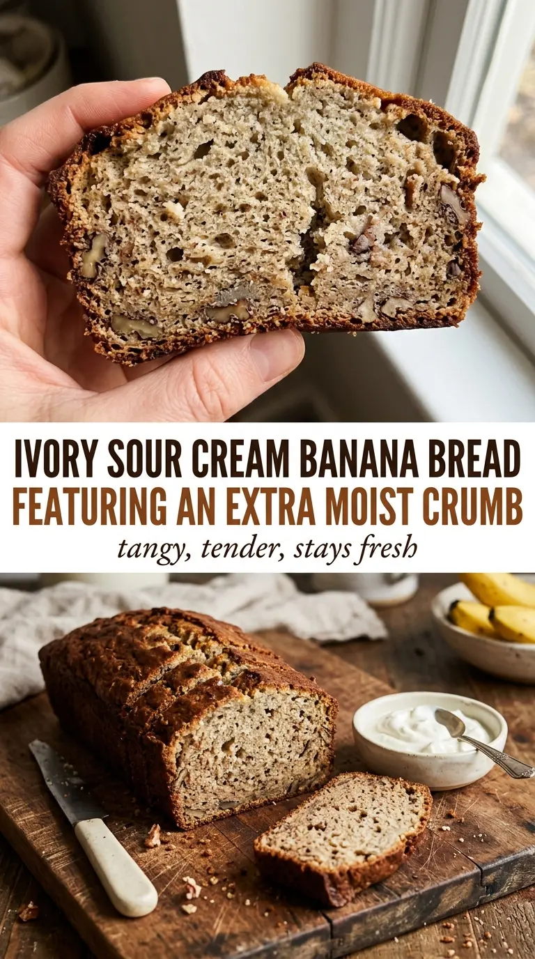 sour cream banana bread moist tender golden
