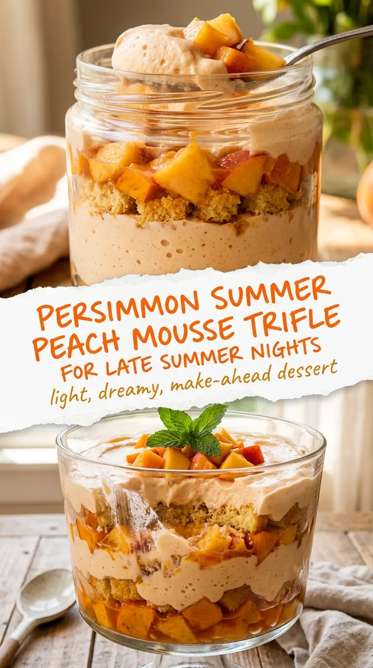 Summer Peach Mousse Trifle fluffy peach layers