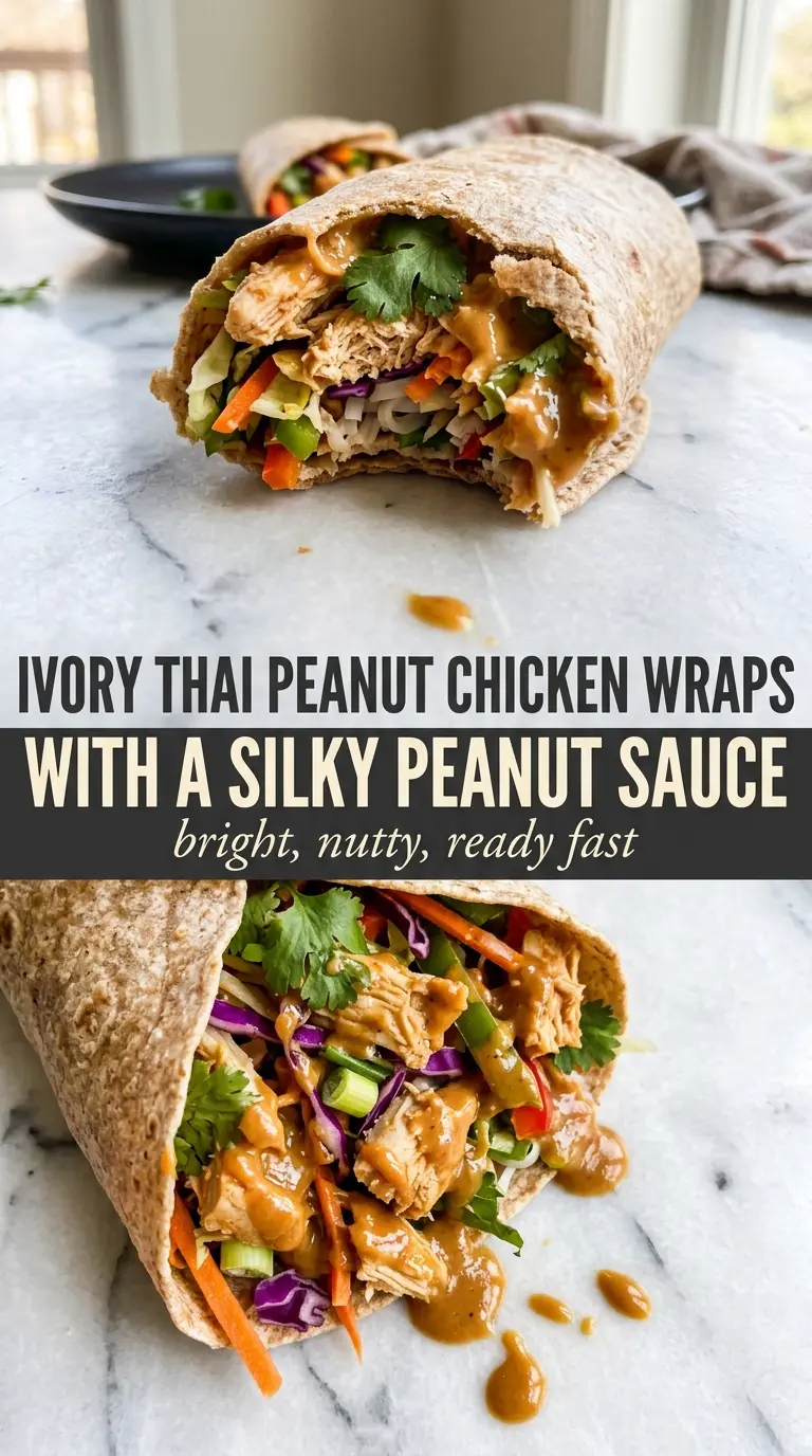 Thai Peanut Chicken Wraps With Creamy Peanut Sauce creamy crunchy fresh