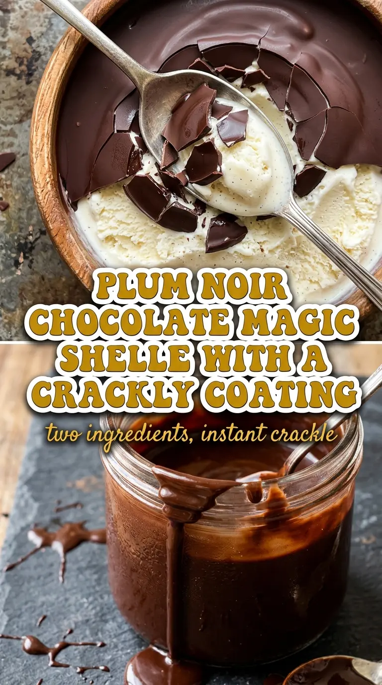 Two Ingredient Chocolate Magic Shell glossy crackly