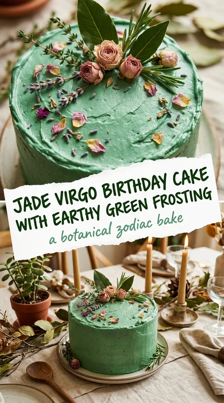Virgo Birthday Cake jade-green botanical