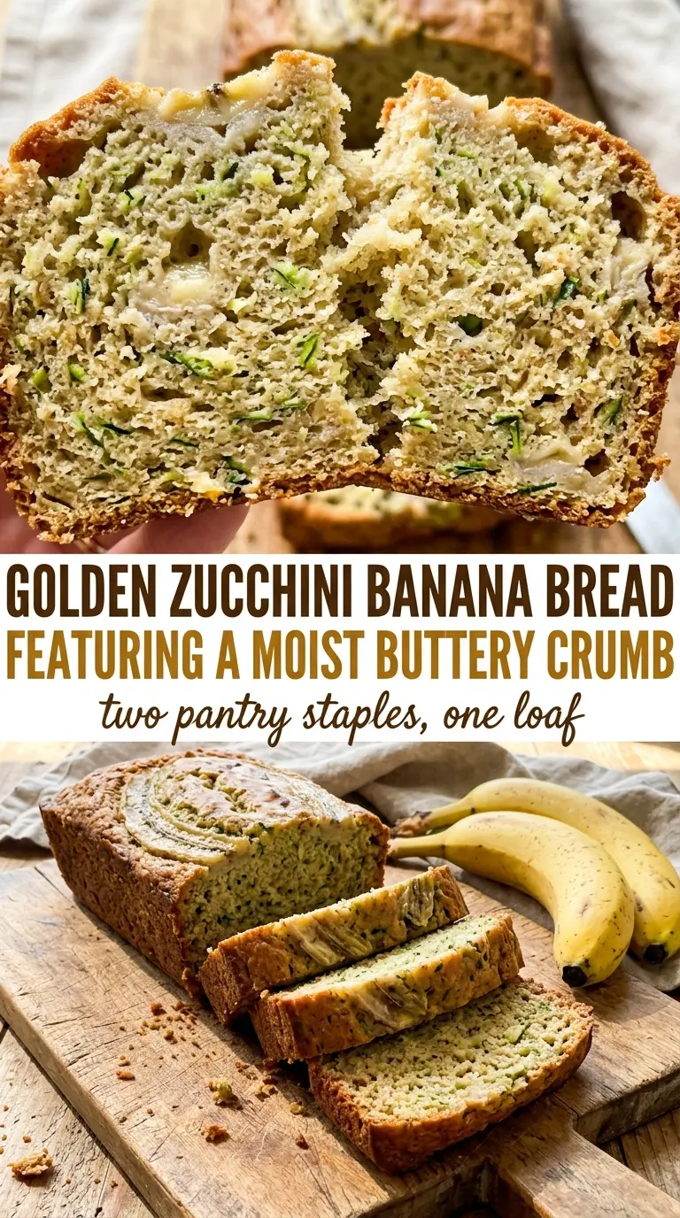Zucchini Banana Bread moist golden loaf