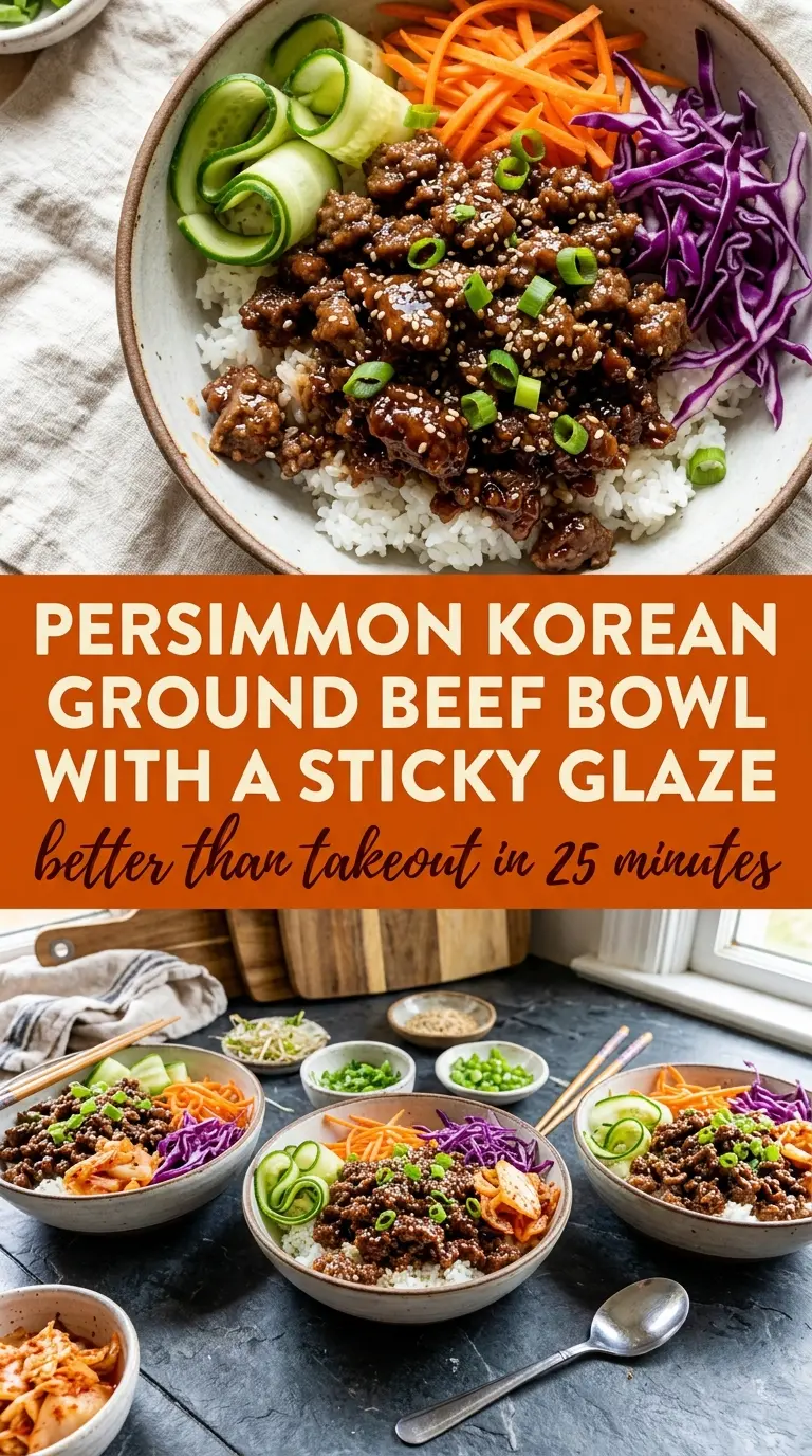 Korean Ground Beef Bowl glossy savory sesame