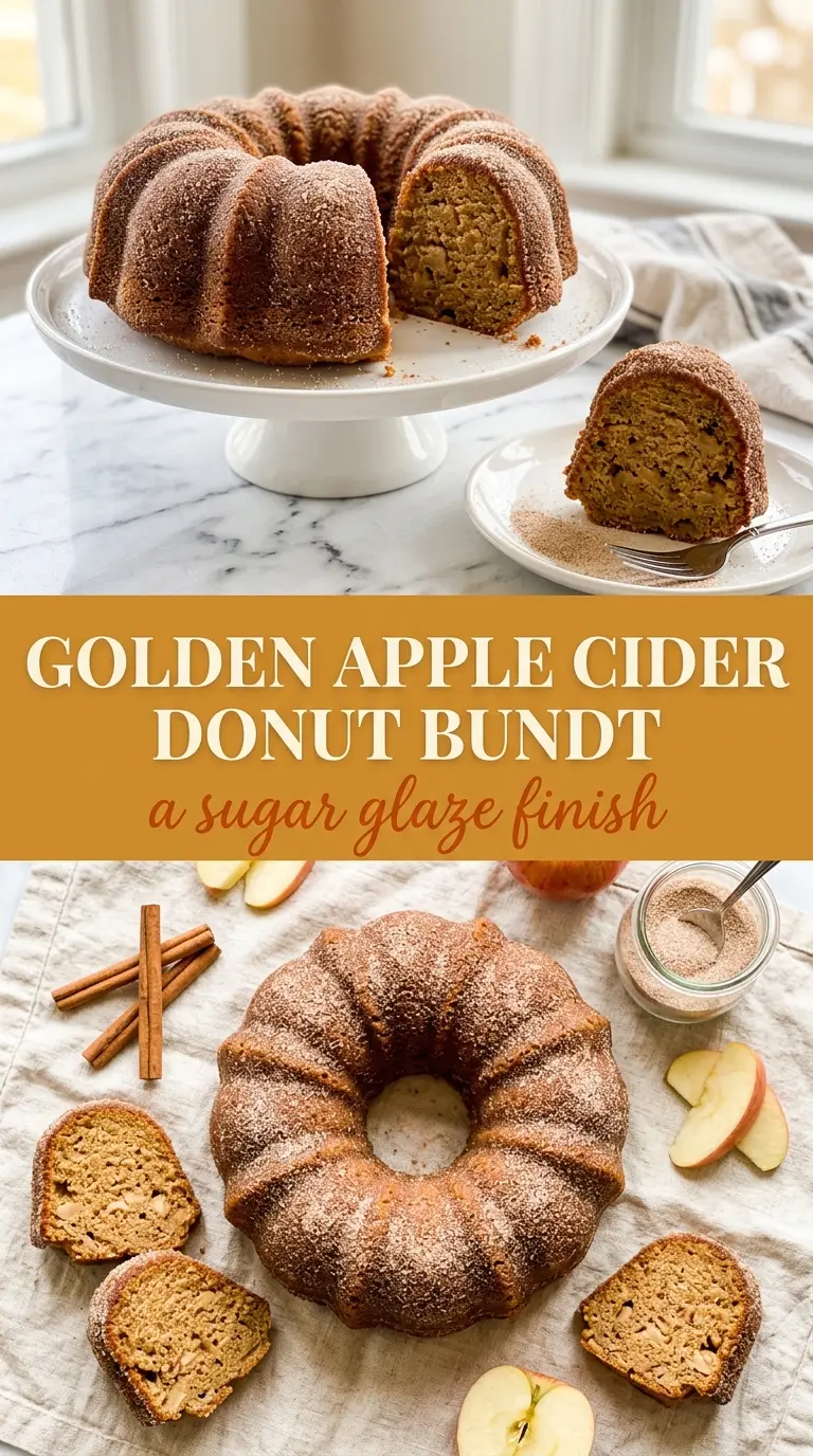 Apple cider donut bundt cake soft spiced cinnamon-sugar