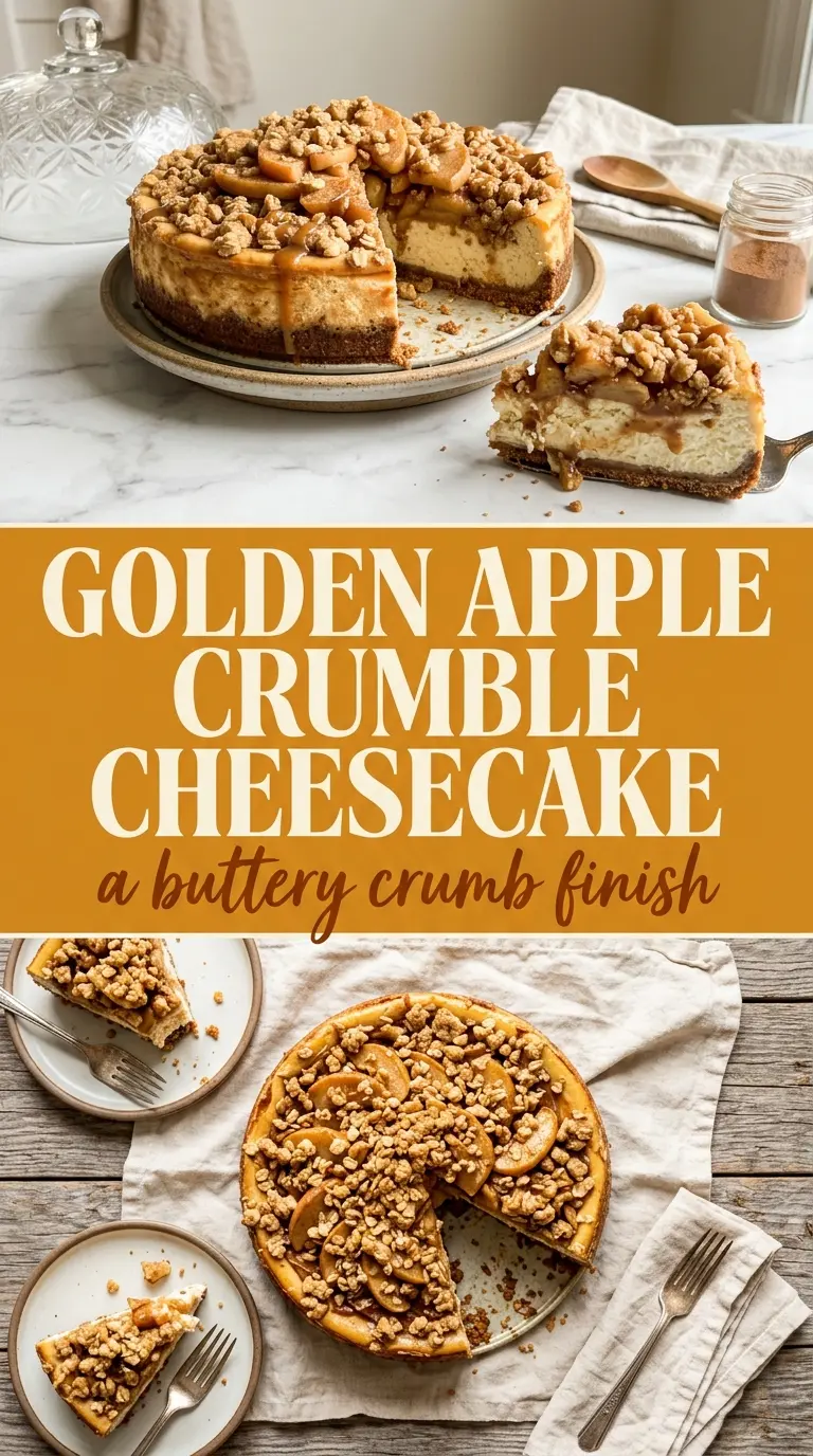 Apple Crumble Cheesecake creamy spiced crumbly top