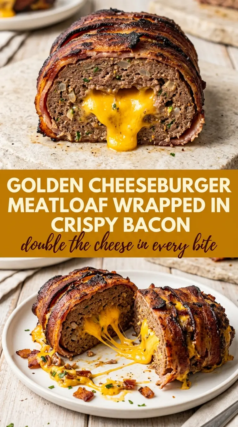 Bacon Double Cheeseburger Stuffed Meatloaf cheesy bacon-topped