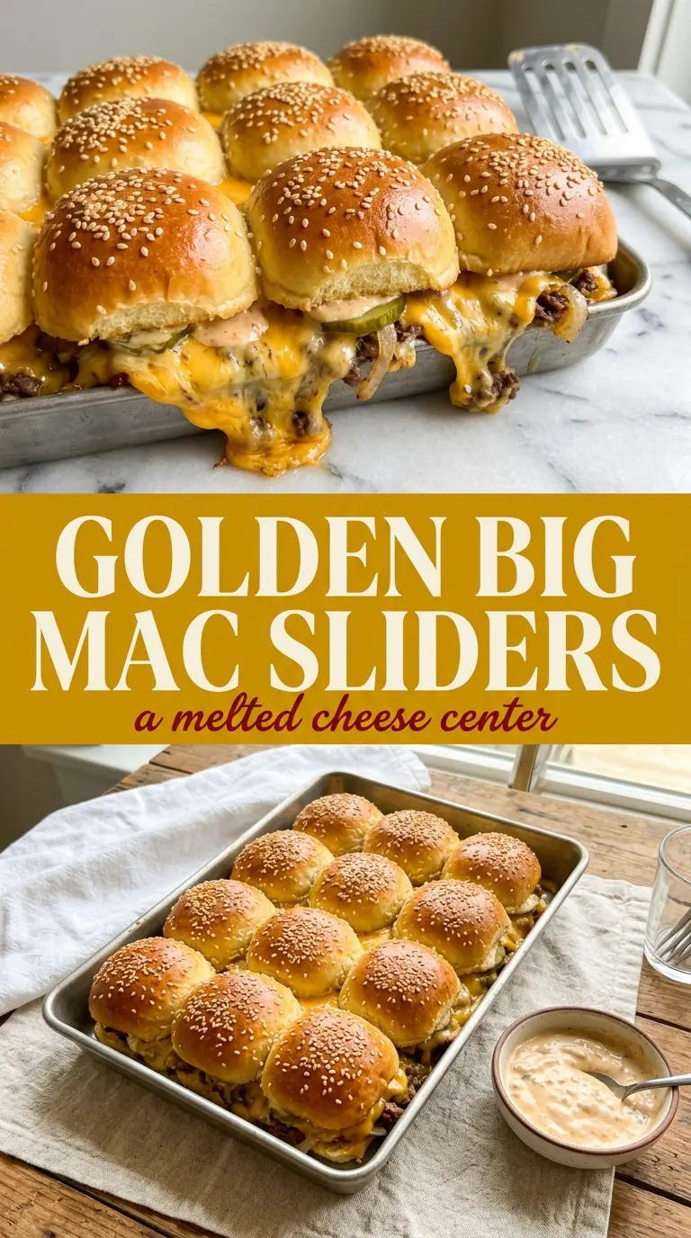 Big Mac sliders cheesy tangy stacked