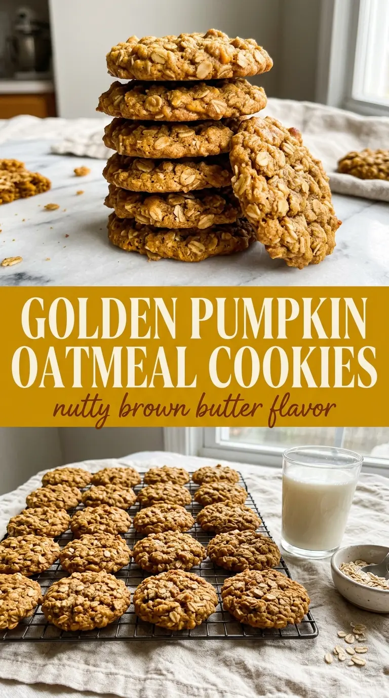 Pumpkin Oatmeal Cookies chewy spiced golden