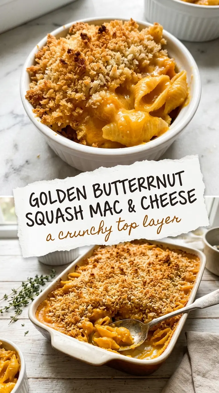 Butternut Squash Mac And Cheese creamy cheddar, cozy, golden