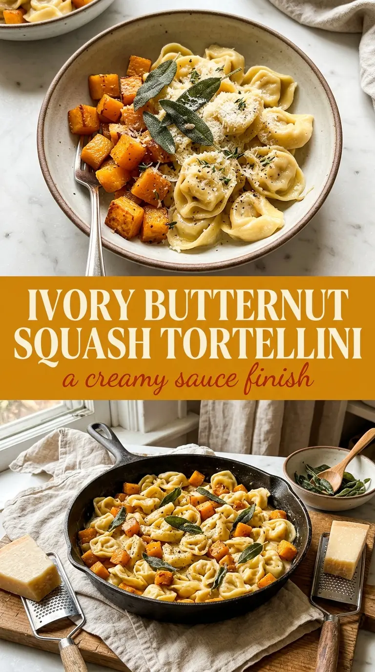 Butternut Squash Tortellini Skillet with sage, brown butter, Parmesan