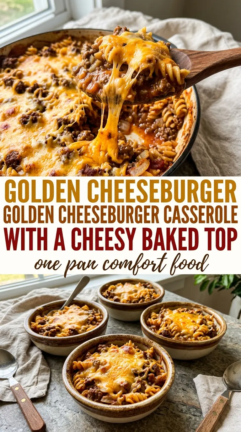 Cheeseburger Casserole bubbly melted cheese hearty