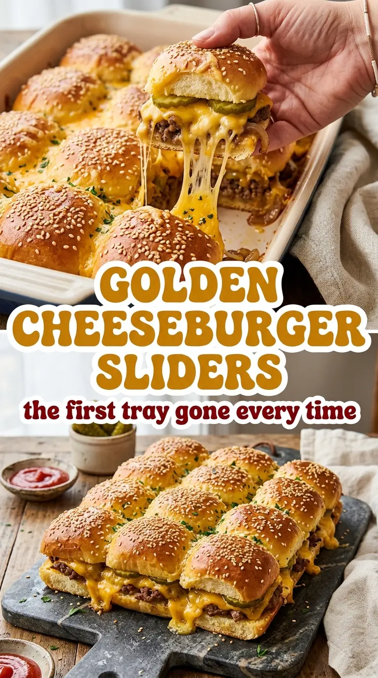 Cheeseburger Sliders melty toasted buns stacked