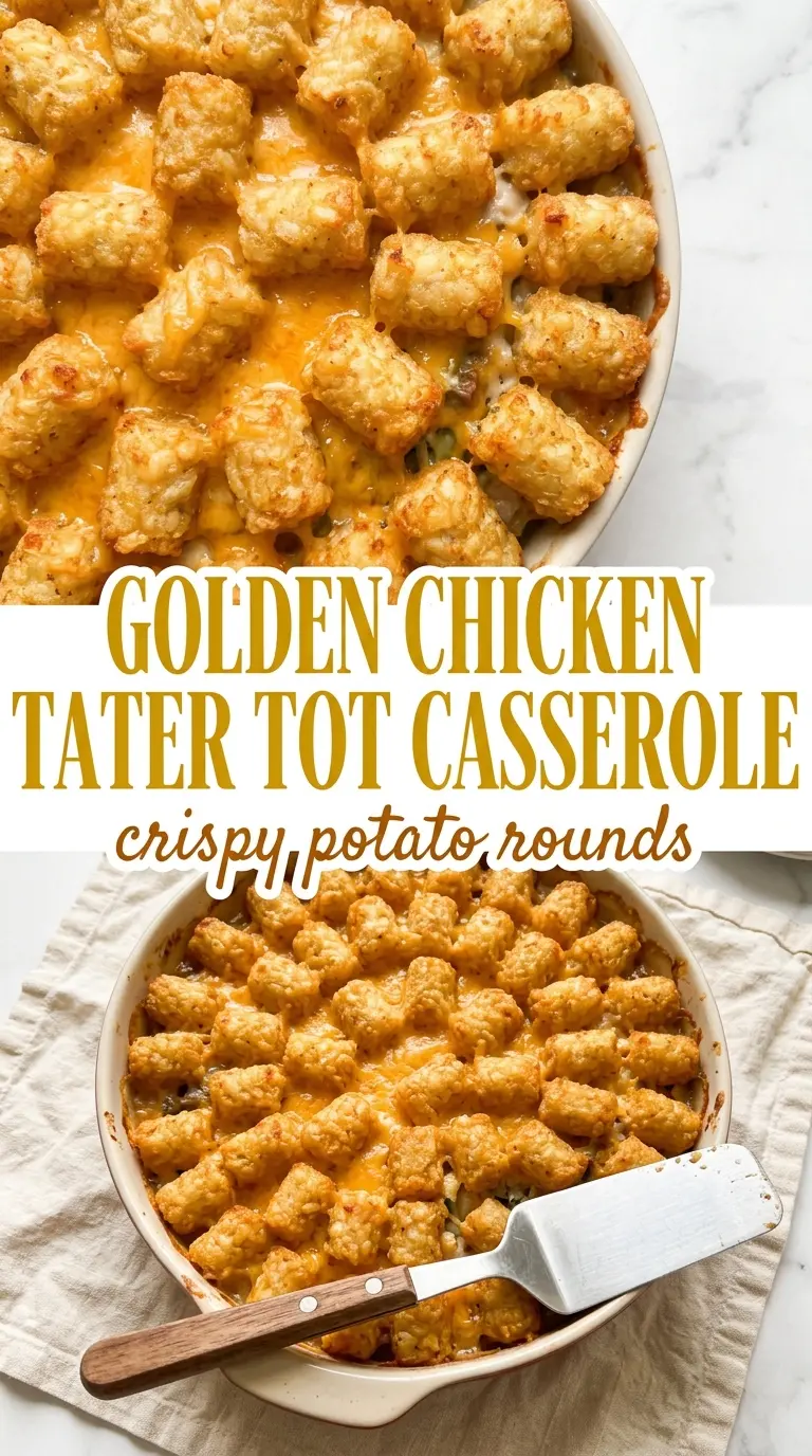 Chicken Tater Tot Casserole crispy golden cheesy