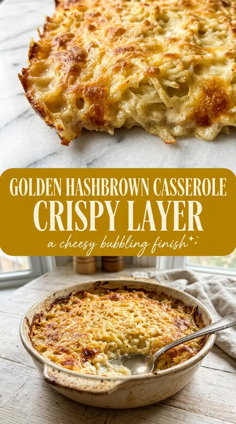 Hashbrown Casserole golden crispy cheesy top